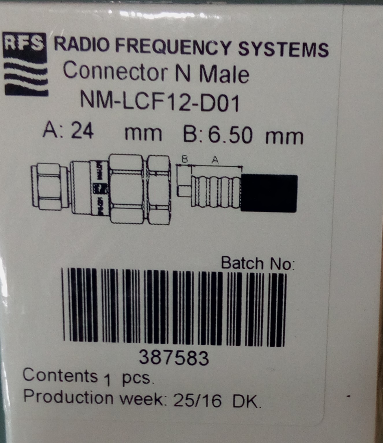 CONECTOR N (M) PARA CABLE 1/2 "